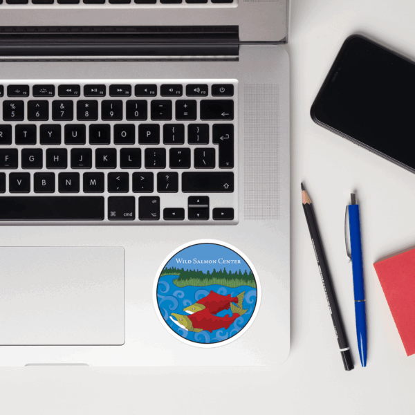 Wild Salmon Center Bottle Art Sticker